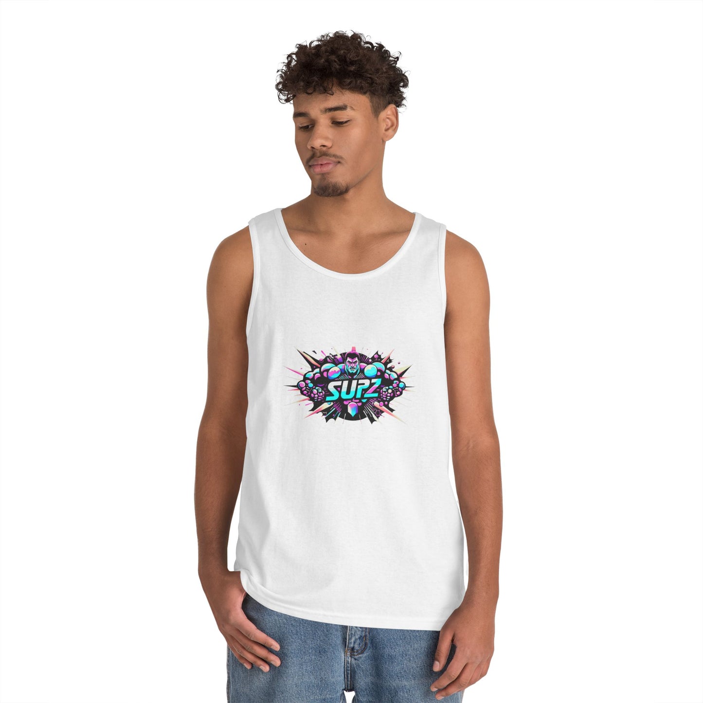 Supz Mens Heavy Cotton Tank Top – Perfect for Summer Fun!