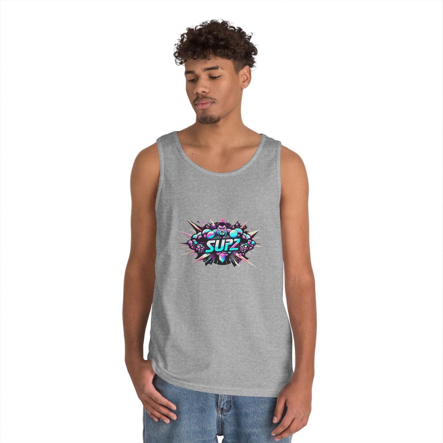 Supz Mens Heavy Cotton Tank Top – Perfect for Summer Fun!