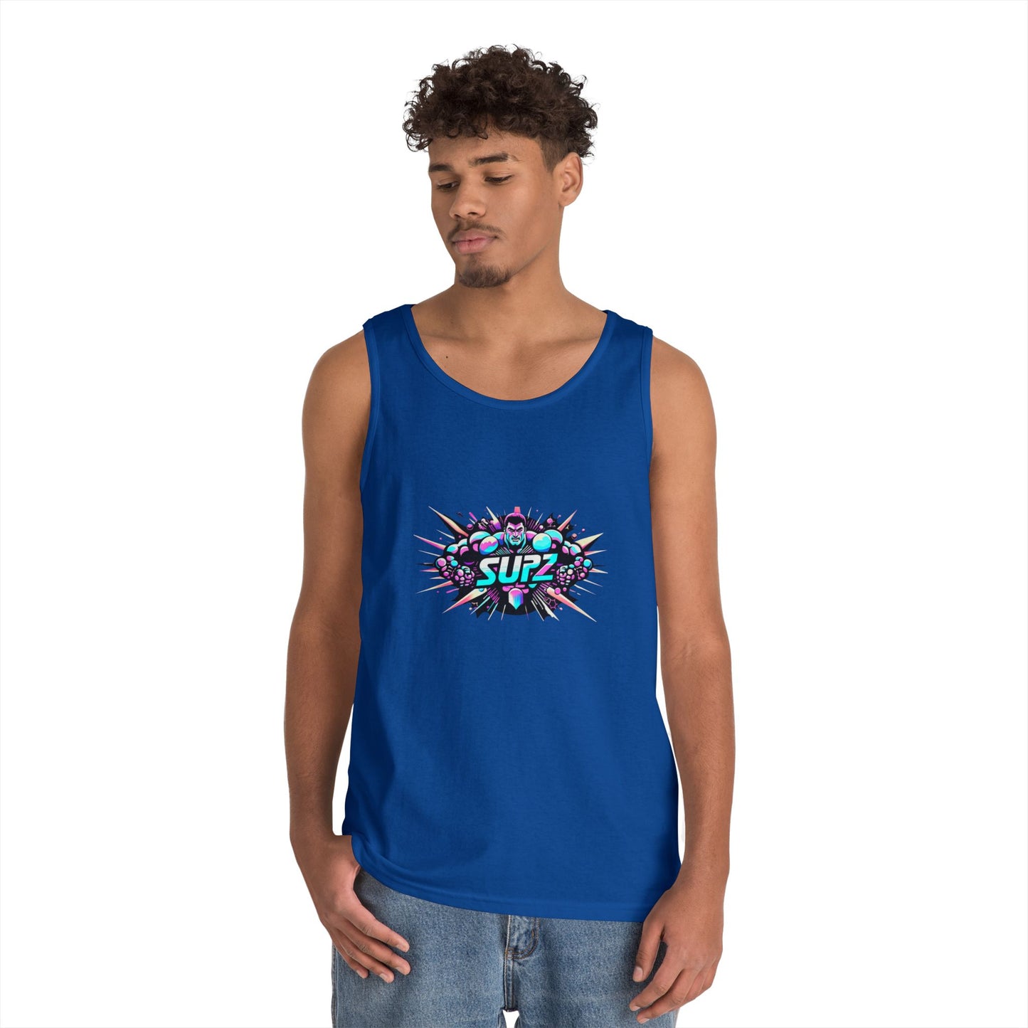 Supz Mens Heavy Cotton Tank Top – Perfect for Summer Fun!