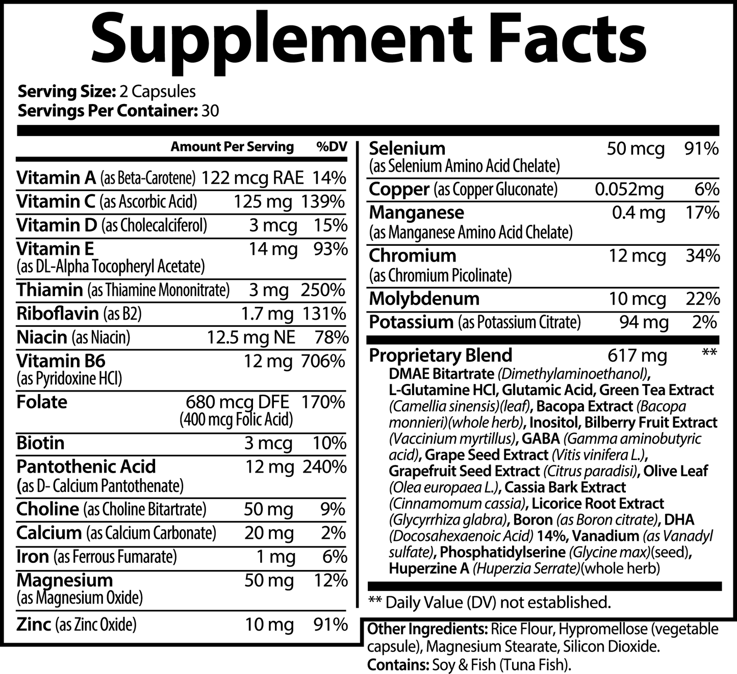 brain-focus-formula supplement facts