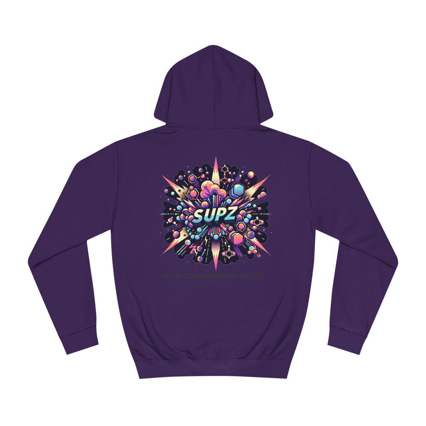 Purple Fitness Explosion Supz Hoodie front view for women