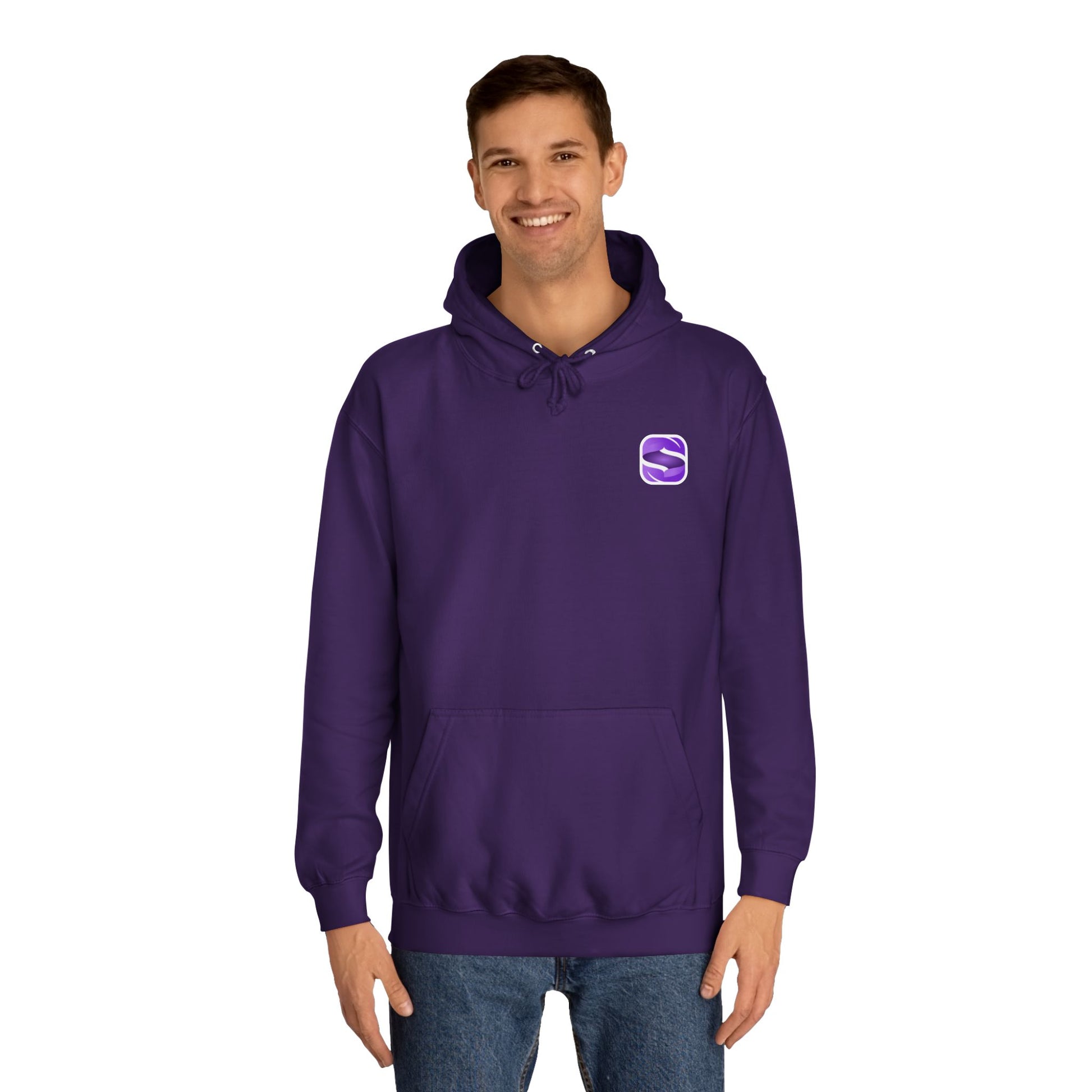 Purple Fitness Explosion Supz Hoodie front view for men