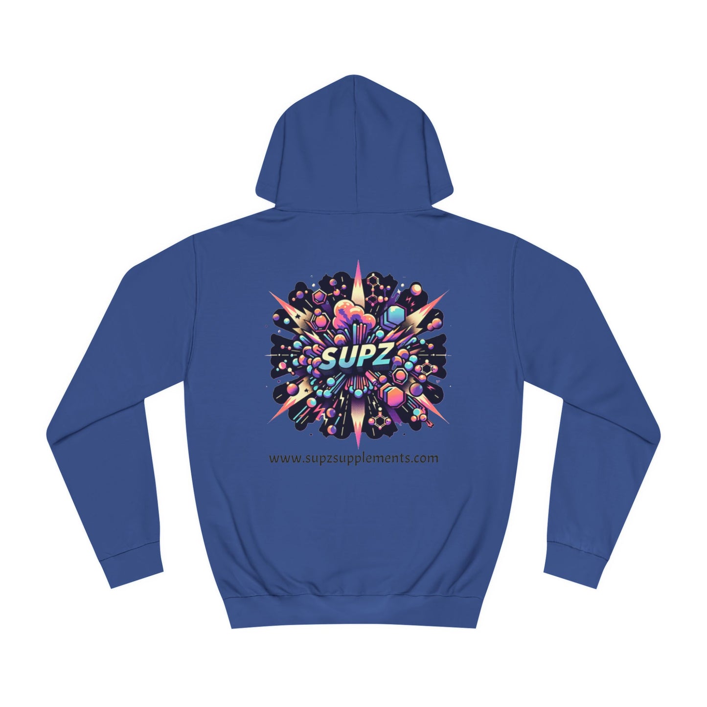 Royal Blue Fitness Explosion Supz Hoodie back view for women