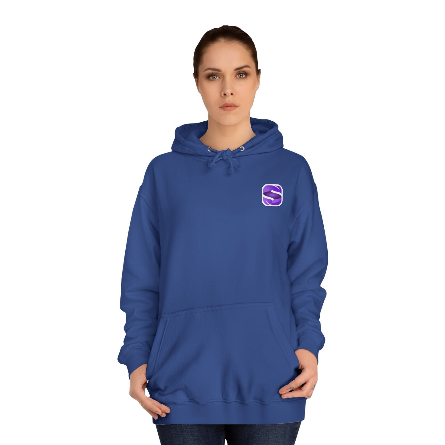 Royal Blue Fitness Explosion Supz Hoodie model view for women